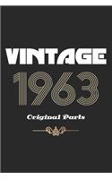 Retro Birthday - Vintage 1963 Notebook Original Parts Gift