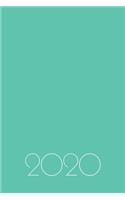 2020 Day A Page Diary Planner Journal Mint Aqua Book