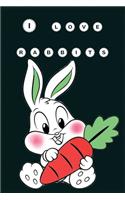 i love rabbits Notebook -Bunny Journal Gift: lined Notebook/Journal Gift,129 Pages, 6×9, Coft cover, Matte Finish
