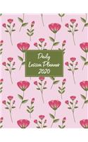 Daily Lesson Planner 2020: Weekly and Monthly Organizer for Kindergarten Teachers with Pink Floral Cover - Teacher Agenda for Class Planning and Organizing - Week to Week Over(83 2020 Teacher Planners)