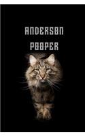 Anderson Pooper: Personalized Name Journal Notebook for Cat and Unicorn Lovers - (Wide Ruled Notebook, 100 Pages, 6x9 inches)