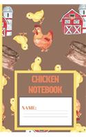 Chicken Notebook: Chicken gifts for women, men, kids, and chicken lovers: cute & elegant Fire Brick design blank Lined notebook.