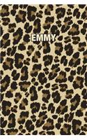 Emmy: Personalized Notebook - Leopard Print (Animal Pattern). Blank College Ruled (Lined) Journal for Notes, Journaling, Diary Writing. Wildlife Theme Des