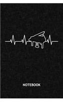 Notebook: Pianist Note Book Grid-lined 6x9 - Instruments Journal A5 Gridded - Instrumentalist Planner Piano Music 120 Pages SQUARED - Pianist Pulse Line Diary