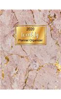 Weekly Planner Organizer: 1Years Weekly Planner, Daily and Weekly Calendar Agenda Organizer, Personal Planner Organizer and Calendar Planner) Golden and Marble Texture Cover 