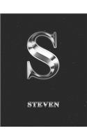 Steven: 2 Year Weekly Planner with Note Pages (24 Months) - Silver Effect Personalized Custom Letter S Initial First Name - 2020 - 2021 - Week Planning - Mo