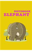Elephant Notebook: Notebook - A5 Lined Notebook, Cream paper, 5.5 x 8.5 inches, 100 pages (50 sheets)