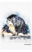 Tibetan Spaniel Notebook: Beautiful Hand-Painted Watercolor Tibetan Spaniel Dog Journal / notebook / diary, 100 Lined Pages (Tibetan Spaniel Books and Gifts to Write In for D