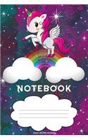 Green Unicorn Rainbow Notebook