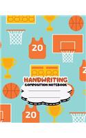 Handwriting primary composition notebook, 8 x 10 inch 200 page, basketball orange softcover