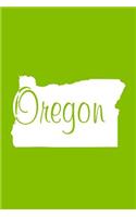 Oregon - Lime Green Lined Notebook with Margins