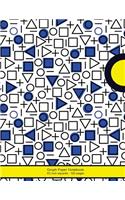 Graph Paper Notebook 1/2 inch squares 120 pages: Notebook perfect for school Math with retro design blue & yellow cover, 8.5 x 11 graph paper with 1/2 inch squares, perfect bound, ideal for graphs,