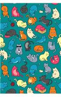Bullet Journal Notebook for Cat Lovers Fun Cat Pattern 3: Graph Design - 162 Numbered Pages with 150 Graph Style Grid Pages, 6 Index Pages and 2 Key Pages for Journaling, Writing, Planning and Doodling, for