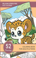 Relaxing stress free easy coloring book for adults and teens
