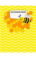 Daily Homework Tracker: Homework Organizer Elementary, Middle and High School Honey Bees Academic Log