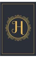 H: Monogram Notebook Black and Gold Journal