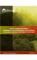 Inspector General's Statement Summarizing the Major Management and Performance Challenges Facing the U.S. Department of the Interior: (English)