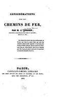 Considérations sur les chemins de fer