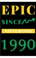 Epic Since 1990 Notebook Birthday Gift: Lined Notebook / Journal Gift, 120 Pages, 6x9, Soft Cover, Matte Finish