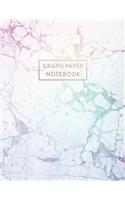 Graph Paper Notebook: Modern Rainbow Marble - 8.5 x 11 - 5 x 5 Squares per inch - 100 Quad Ruled Pages - Cute Graph Paper Composition Notebook for Children, Kids, Girls, 