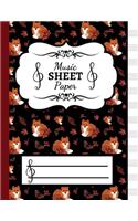 Music Sheet Paper: Fox Themed Blank Music Manuscript Book / Writing Pad / Composition Notebook / Journal / Diary