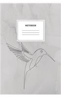 Notebook: Simple Gray Bird Notebook And Composition Book Journal Soft Cover Lined Planner Diary