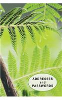 Low Vision Address Book and Password Keeper: 6" x 9" Organizer for Visually Impaired with Green Fern Cover