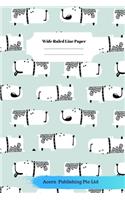 Sleep Dog Theme Wide Ruled Line Paper
