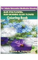 BLUE STAR FLOWER+BUSH MORNING GLORY FLOWER Coloring book for Adults Relaxation: Sketch coloringbook Grayscale Pictures