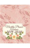 Monthly Planner Academic 2019-2020: Flowers Calendar: 24 Months, Two Year Calendar Planner, Daily Weekly Monthly Planner, Organizer, Agenda, 482 Pages Large 8.5 X 11