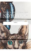 Urban Cat Graffiti Theme Ruled Notebook