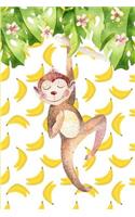 'going Bananas' Journal: 6 X 9 Inch 150 Lined Cream Page Journal Notebook