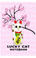 Lucky Cat Notebook: Homework Book Notepad Notebook Composition and Journal Diary