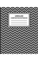 Unruled Composition Notebook: Chevron (Black), 7.5" x 9.25", Unruled Notebook, 100 Pages, Professional Binding