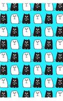 Bullet Journal Notebook for Cat Lovers Black and White Cats in a Row 2