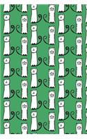 Journal Notebook For Cat Lovers Funny Tall Cats Pattern 9: 110 Page Plain Blank Journal For Drawing, Writing, Doodling In Portable 6 x 9 Size.(24 Wordworthy Series Unlined)