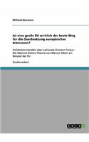 Ist eine große EU wirklich der beste Weg für die Durchsetzung europäischer Interessen?: Kollektives Handeln über nationale Grenzen hinaus - Die Rational Choice Theorie von Mancur Olson am Beispiel der EU