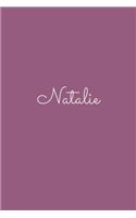 Natalie: notebook with the name on the cover, elegant, discreet, official notebook for notes, dot grid notebook,