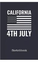 Sketchbook: California America Blank Writing Journal Patriotic Stars & Stripes Red White & Blue Cover Daily Diaries for Journalists & Writers Note Taking Write 