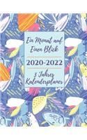 3-Jahres-Kalenderplaner 2020-2022 Ein Monat auf Einen Blick
