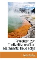 Analekten Zur Textkritik Des Alten Testaments. Neue Folge