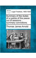 Summary of the duties of a justice of the peace out of sessions