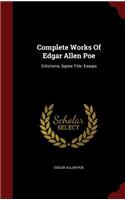 Complete Works Of Edgar Allen Poe