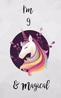 Unicorn Journal notebook I am 9 & Magical