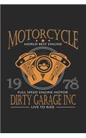 Motorcycle engine motor dirty garage live to ride