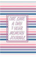 One Line a Day Three Year Memory Journal: Microjournal to Preserve Important Memories Dated entries from January 1 2020 to December 31 2022 Pink purple lavender blue stripes(Memory Keeper Books for Women and Girls)