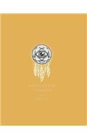 Boho style notebook: Dreamcatcher on yellow cover and Dot Graph Line Sketch pages, Extra large (8.5 x 11) inches, 110 pages, White paper, Sketch, Draw and Paint