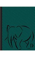 Elephant Notebook: Green Striped Notebook, Green Elephant Notebook, Elephant Journal, Wide Ruled Elephant Notebook, 7.5 x 9.25 wide ruled composition book 150 pages