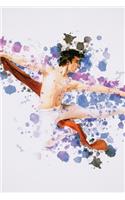 Male Danseur Dancer Watercolor Journal, Dot Grid