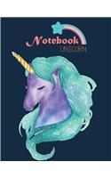 Notebook unicorn: Unicorn on dark blue cover and Lined pages, Extra large (8.5 x 11) inches, 110 pages, White paper(5 Unicorn on Dark Blue Notebook)